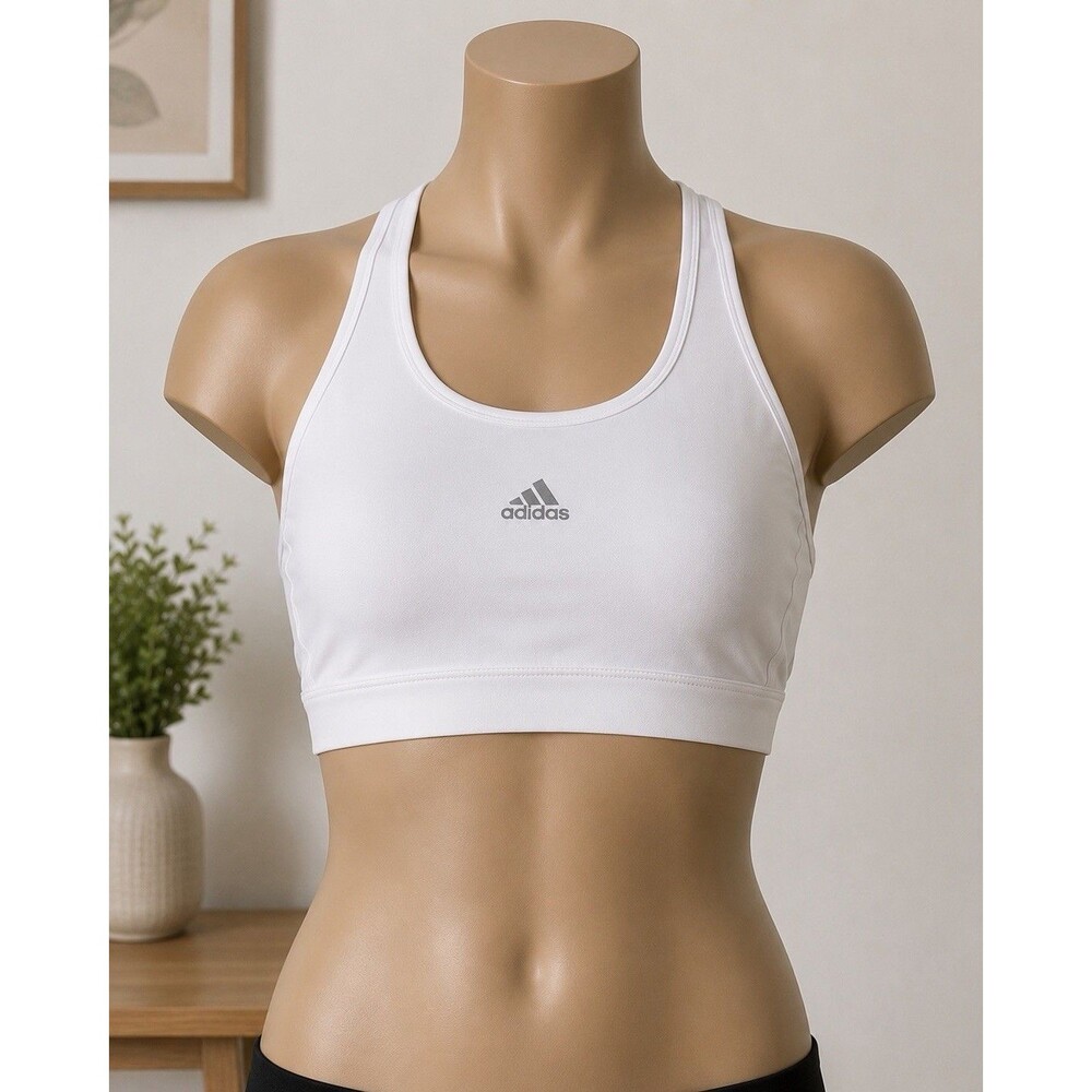 Vintage adidas Climacool White Racerback Pullover Wireless Sports Bra Medium